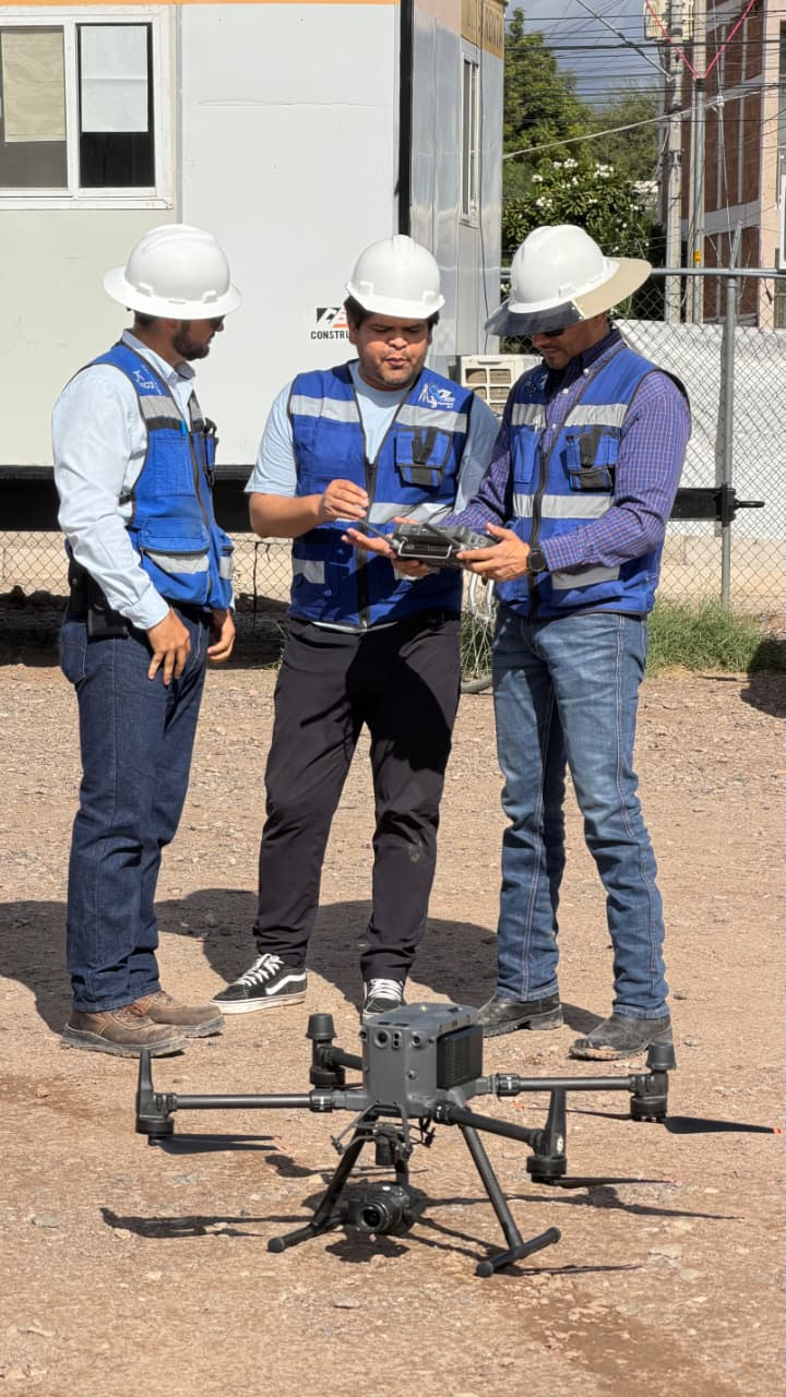 Preparando el dron para el levantamiento aéreo